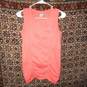 Athleta Pink/Peach Fast Track Tank Scrunch Ruched
